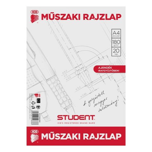 Rajzlap műszaki ICO Student A/4 20 ív/csomag