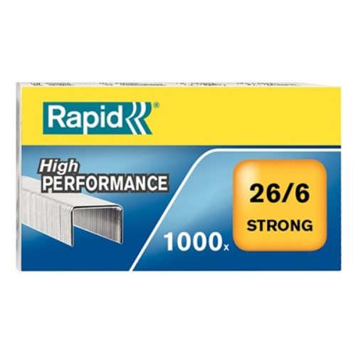 Tűzőkapocs RAPID Strong 26/6 horganyzott 1000db/doboz