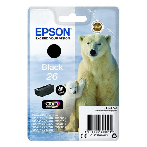 Festékpatron EPSON T2601 fekete 6,2ml