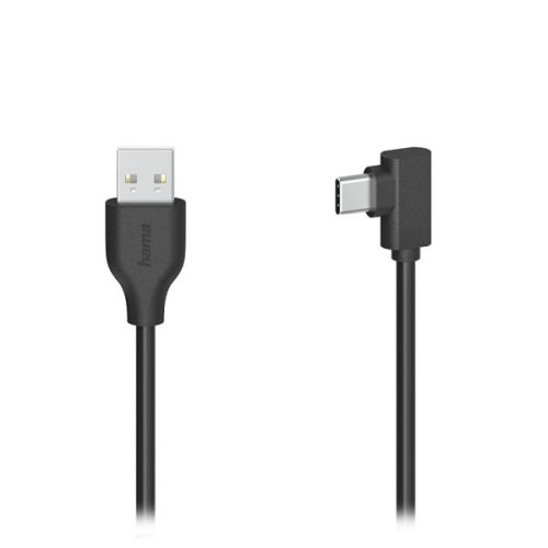 Adatkábel HAMA USB-C/USB-A 90 fok 0,75m fekete