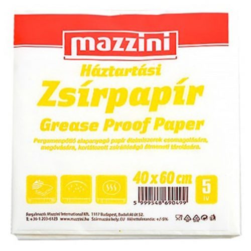 Zsírpapír MAZZINI 40x60cm 5 ív/csomag