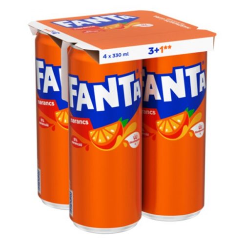 Üdítőital szénsavas FANTA narancs dobozos multipack 4x0,33L DRS